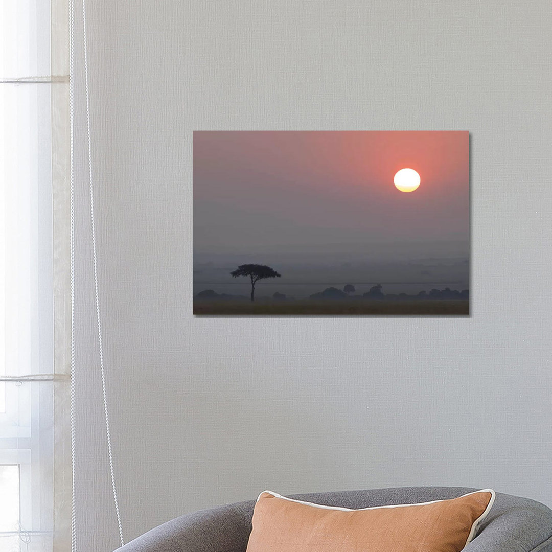 Africa, Tanzania, Ngorongoro Conservation Area. Savannah At Sunset. by Jaynes Gallery - Wrapped Canvas Print