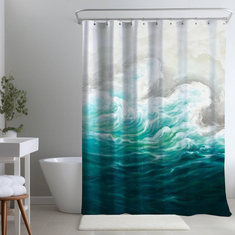 Abstract – Polyester Shower Curtain, Dye Sublimation Print, 71" W × 74" L