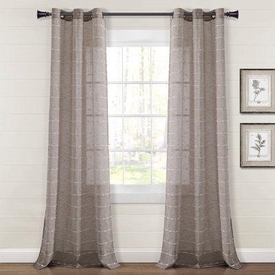 Farmhouse Textured Sheer Sheer Curtain Pair