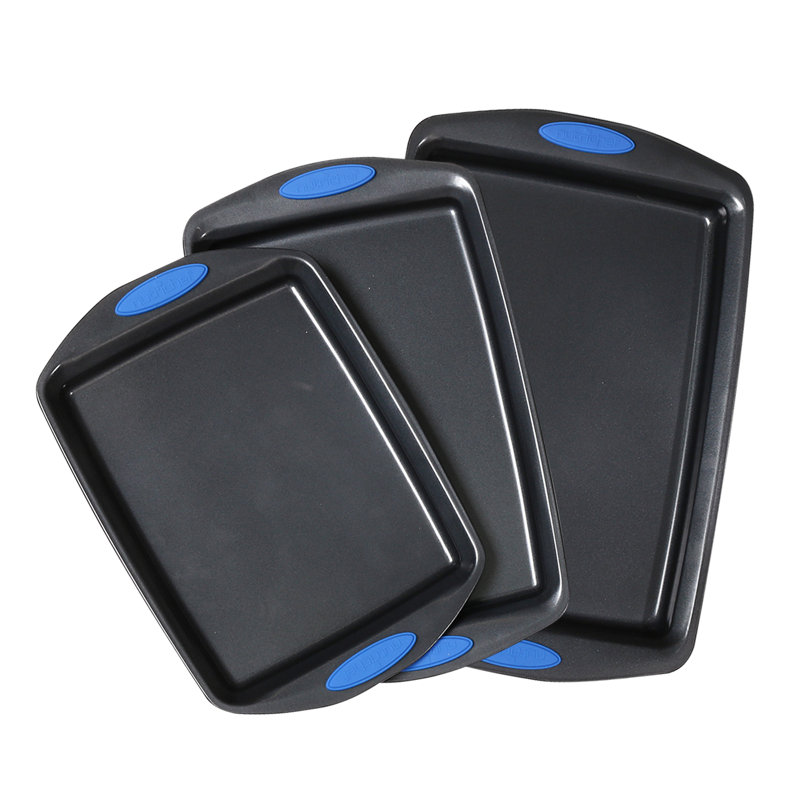 NutriChef 3 Piece Non-Stick Steel Bakeware Set