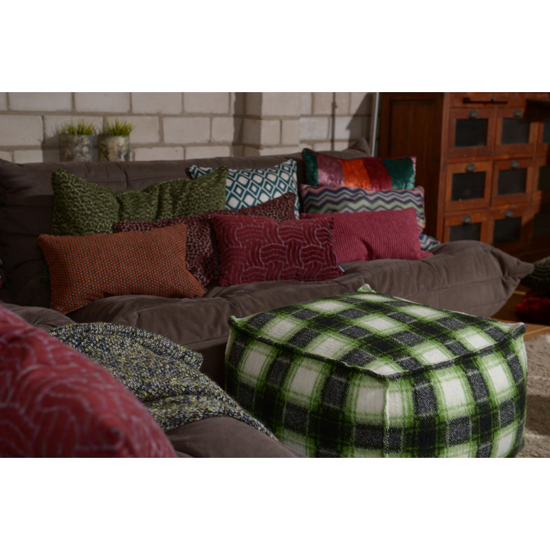 Frozen Love Striped Rectangular Cushion, Red/Pink