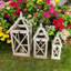 3 Piece Wood Floor Lantern Set
