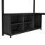 Grand lit mezzanine en métal robuste avec bureau en L, garde-robe, cubes de rangement et tablettes