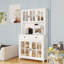 Commode d'appoint Bodhi avec comptoir pour micro-ondes et portes en verre