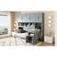 Mur gris avec lit simple avec placard, tiroirs et bureau - Transformez votre chambre, taille de rangement polyvalente, optimisation de l'espace