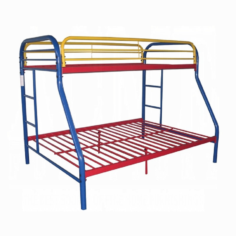 Lit superposé simple Aundria, Rouge / jaune / bleu