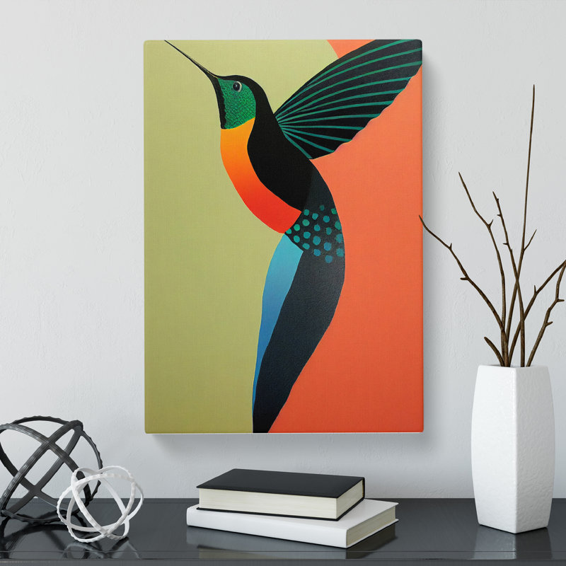 Tillett Hummingbird Minimalism - Wrapped Canvas, 50cm H x 35cm W x 3cm D