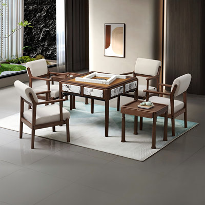 Table de salle à manger en bois massif 36,22 "entièrement automatique en bois d'hévéa