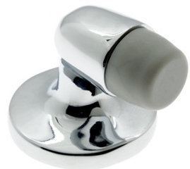 Gooseneck Solid Brass Floor Mount Stop, Bright Nickel