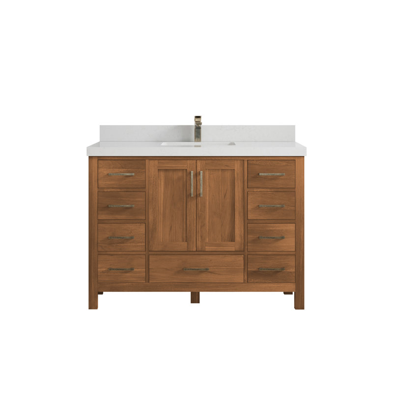Ensemble de meuble-lavabo simple 48 po Malibu, Quartz de Carrare