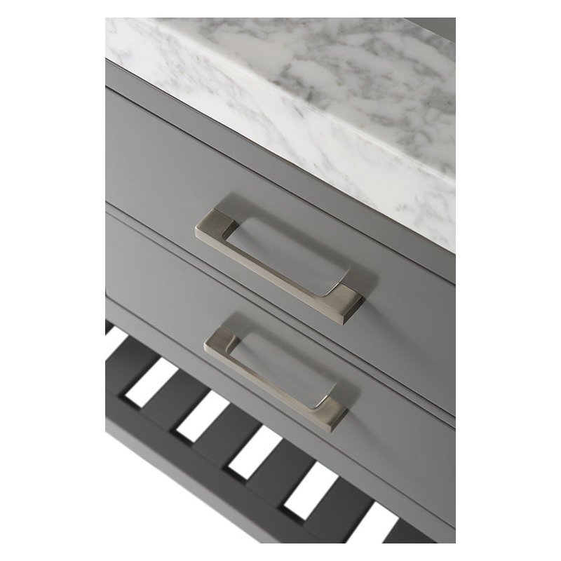 Elizabeth 48'' W Single Vanity, Carrara White Marble, Sapphire Gray/Brushed Nickel