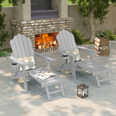 HIPS Foldable Adirondack Chair with Ottoman