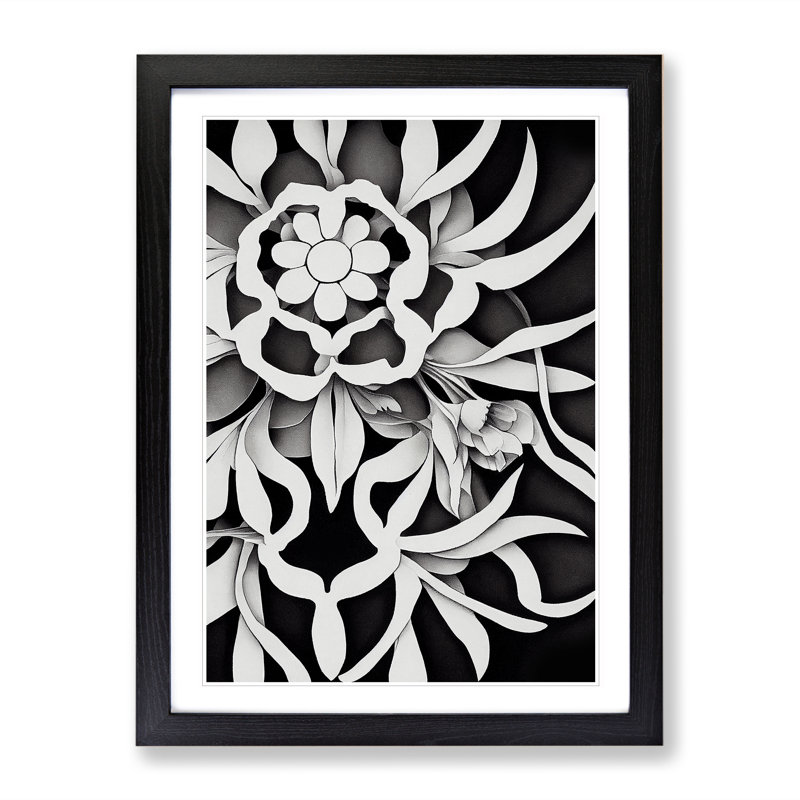 The Adventurous Flower - Single Picture Frame Print, Black Framed, 34cm H x 25cm W x 2cm D