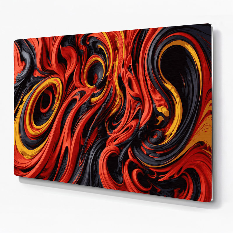 «Biomorphic Abstraction 84», art mural en métal noir, H 12 po x l 18 po