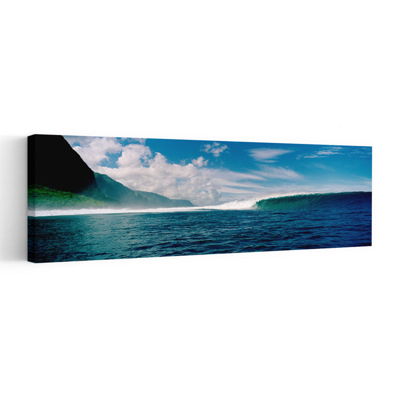 Vagues dans la mer, Molokai, Hawaï, paysage contemporain abstrait, art mural, H 60 po x l 20 po