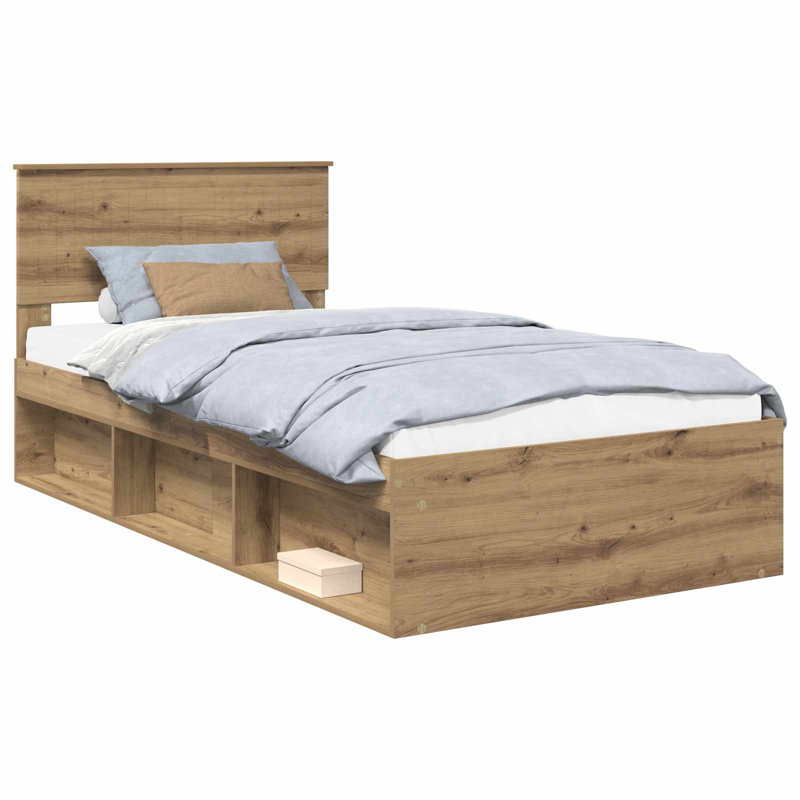 Solid Wood Bed, Single (3'), Artisian Oak