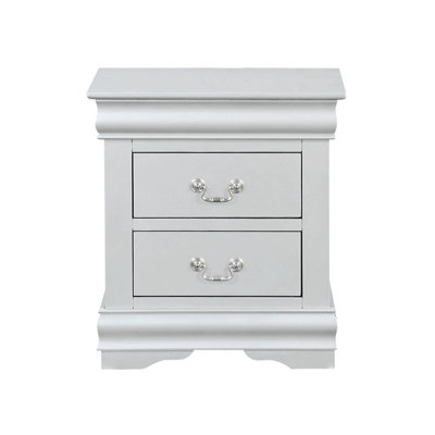 Gosford 2-Drawer Nightstand,Night Stand,End Table,Side Table 14" x 13" x 5" (Front)• Inner 11" x 12" x 4"H