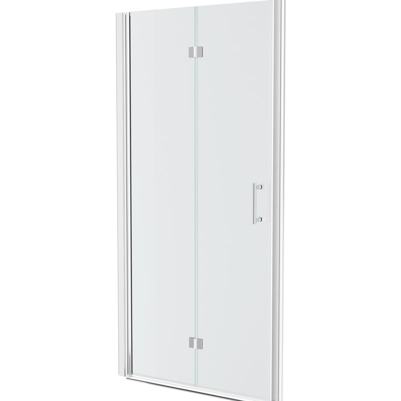 Porte de douche pliante l 36 po x H 72 po, verre trempé, -, peu encombrant -