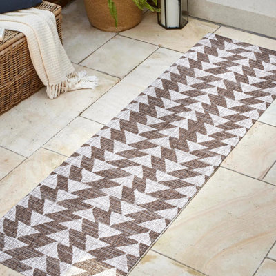 Andratx Modern Tribal Geometric Brown/Beige Indoor/Outdoor Rug