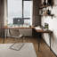 Bureaux en bois massif brun en forme de L-107848161-107848162