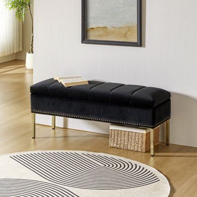 Adner Velvet Upholstered Storage Bench