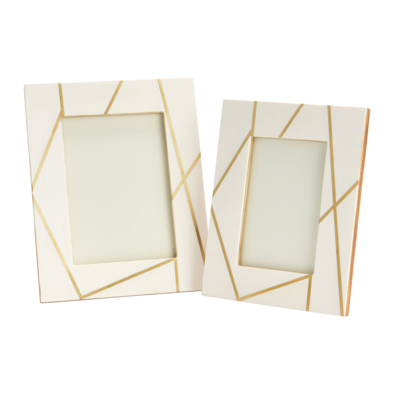 Armend Picture Frame - Set of 2, Gold/Cream