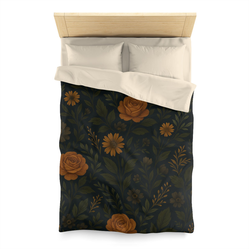 Microfiber Duvet Cover Boho Style, Design 57, Cream, Twin Duvet Cover