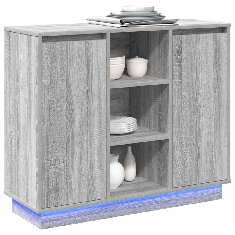 Sideboard With Door 90 X 32 X 75 Cm Engineered Wood, Grey Sonoma