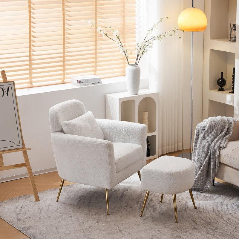 Fauteuil Mirnesa Upholstere, Mélange de polyester gris clair