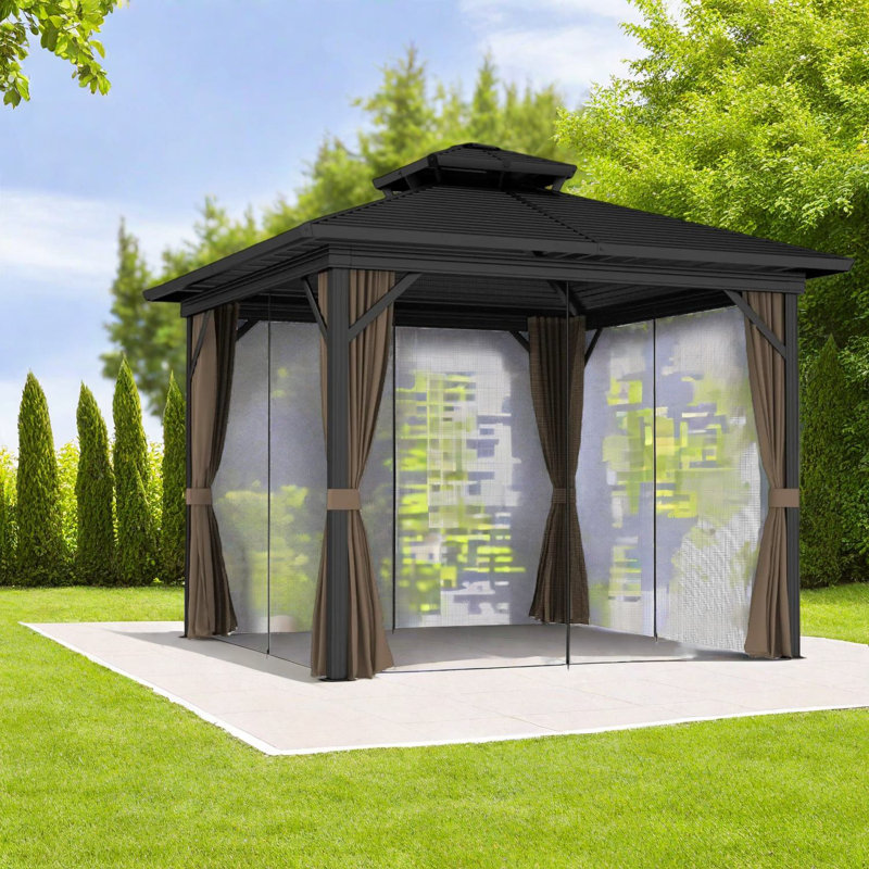 Auvent de toit en métal durable, pavillon de jardin en aluminium réglable pour recevoir à l'extérieur