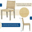 Table de salle à manger extensible en bois avec chaises en rotin, sièges 4 à 8, or doux, 59 à 73 pouces