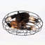 Ventilateur de plafond de style cage en fer forgé de 19 pouces avec télécommande et contrôle d'application, réglages réversibles à six vitesses pour décor de maison de campagne et industriel