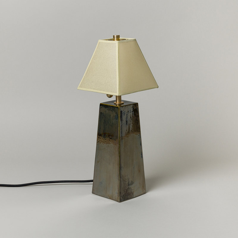 Osen Table Lamp, Faint Green, Obsidian, 18" H x 7.5" W x 7.5" D