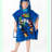 Starry Game Heroes Kids Towel Poncho - Luigi Blue Bath & Changing Robe