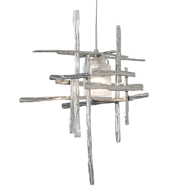Tura 1 - Light Single Mini Pendant, Black, Seeded Clear