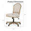 Fauteuil de bureau pivotant à roulettes French Country