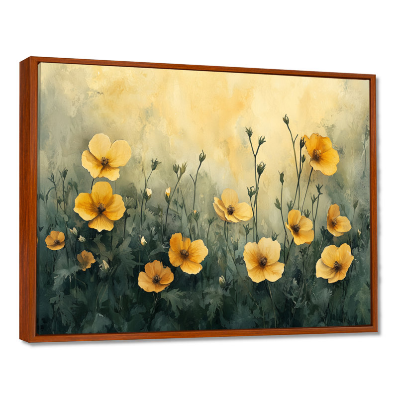 «Axton Summer Violet Flowers In Fields - Violets», art mural, Brun, Impression encadrée flottante, H 24 po x l 32 po
