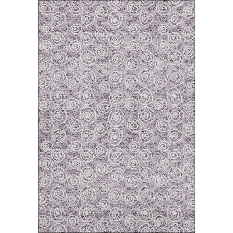 Premium Machine Washable Prisco Lavender Rug, Rectangle 3' x 5'