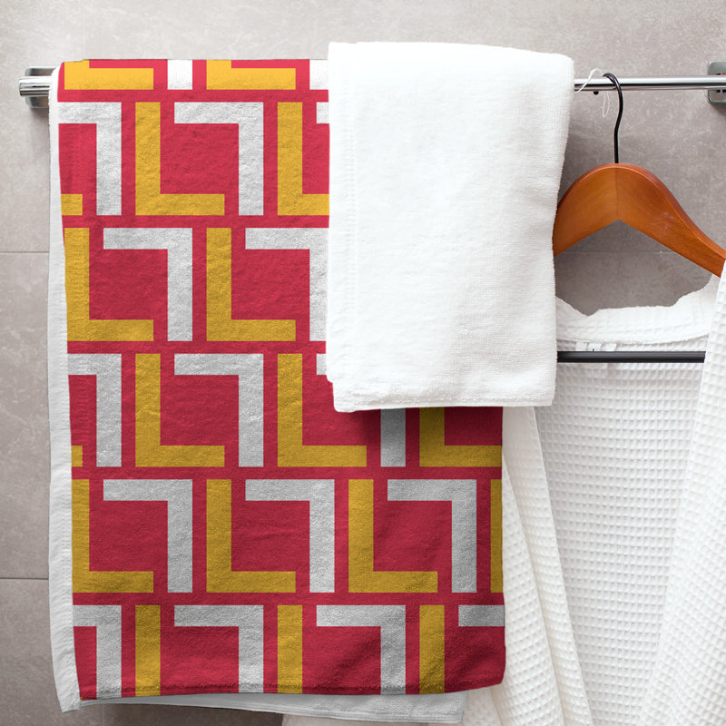 Serviette de plage Houston Throwback, Rouge / or / blanc