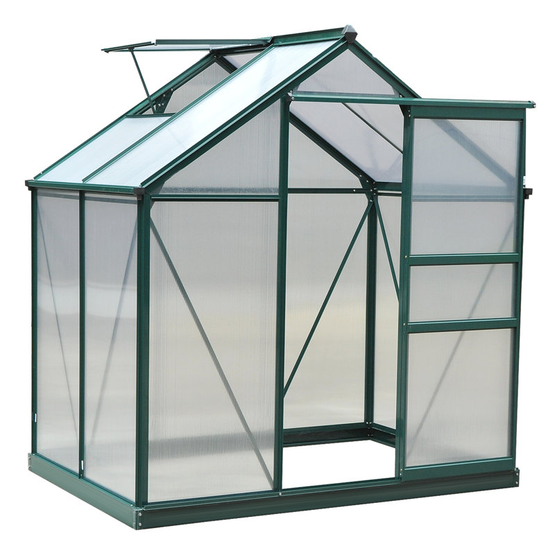 Serre de jardin en polycarbonate en aluminium 6 pi x 4 pi x 6,6 pi