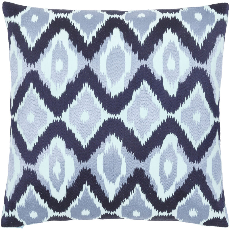 Embroidered Down Throw Pillow, Pale Blue, 22" x 22"