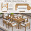 Ensemble de table de patio 7 pièces avec coussins amovibles (coussins moka et beige)-1507773025