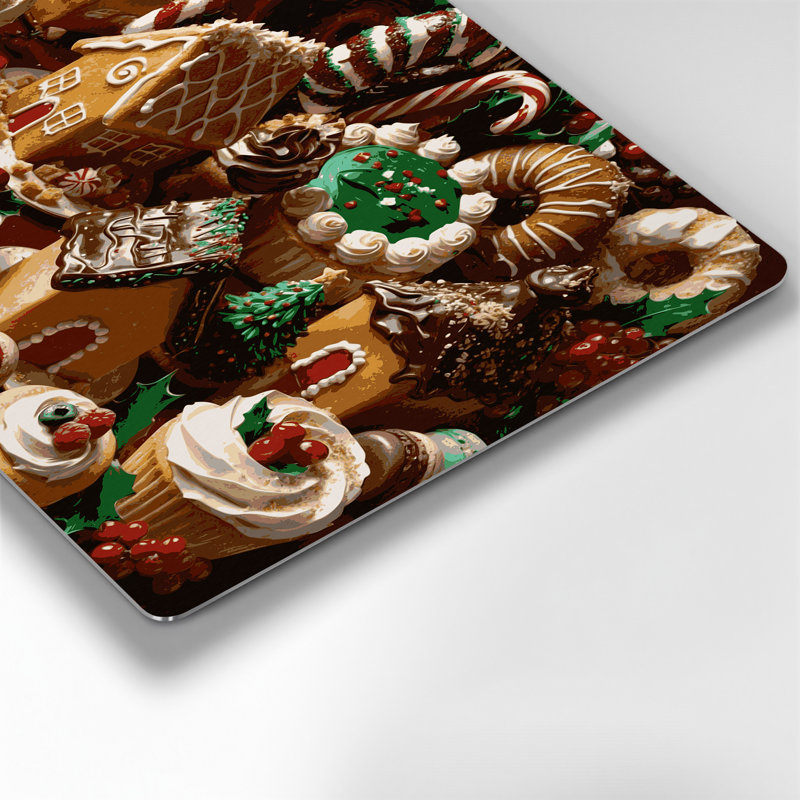 Art mural en métal brun, Desserts des fêtes et des occasions spéciales, 20' H x 24' W