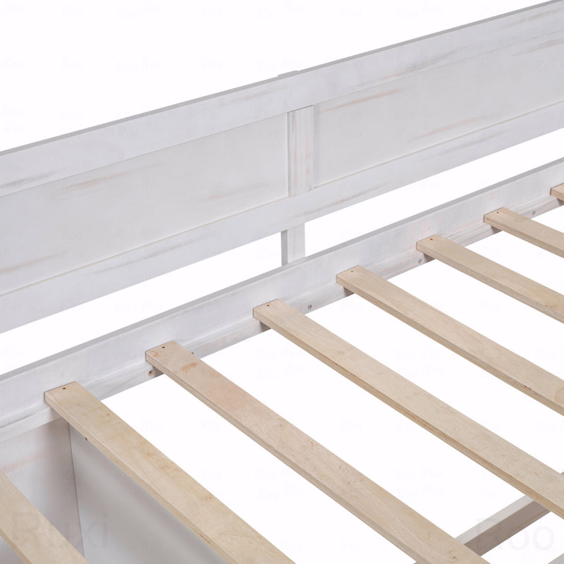 Structure de lit de jour simple, tiroirs, tablettes, Lit simple