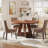 47" Round Farmhouse Dining Table – Rustic Brown Wood Kitchen Table For 4, Cross Base Wooden Dinner Table For Dining Room, Breakfast Nook, Or Living Area-2102321777