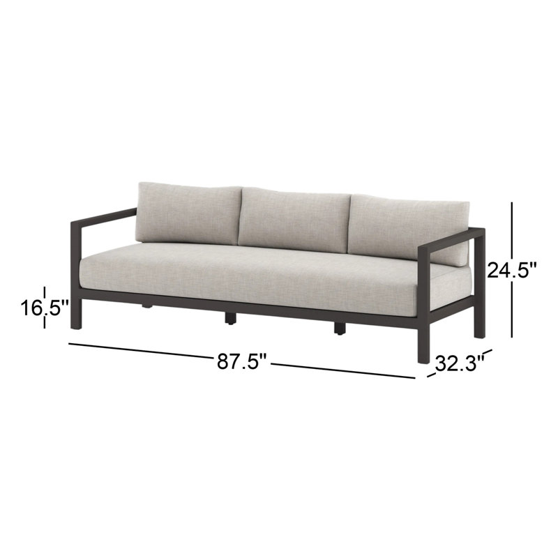 Sonoma Outdoor 3 - Seat Patio Sofa, Stone Gray