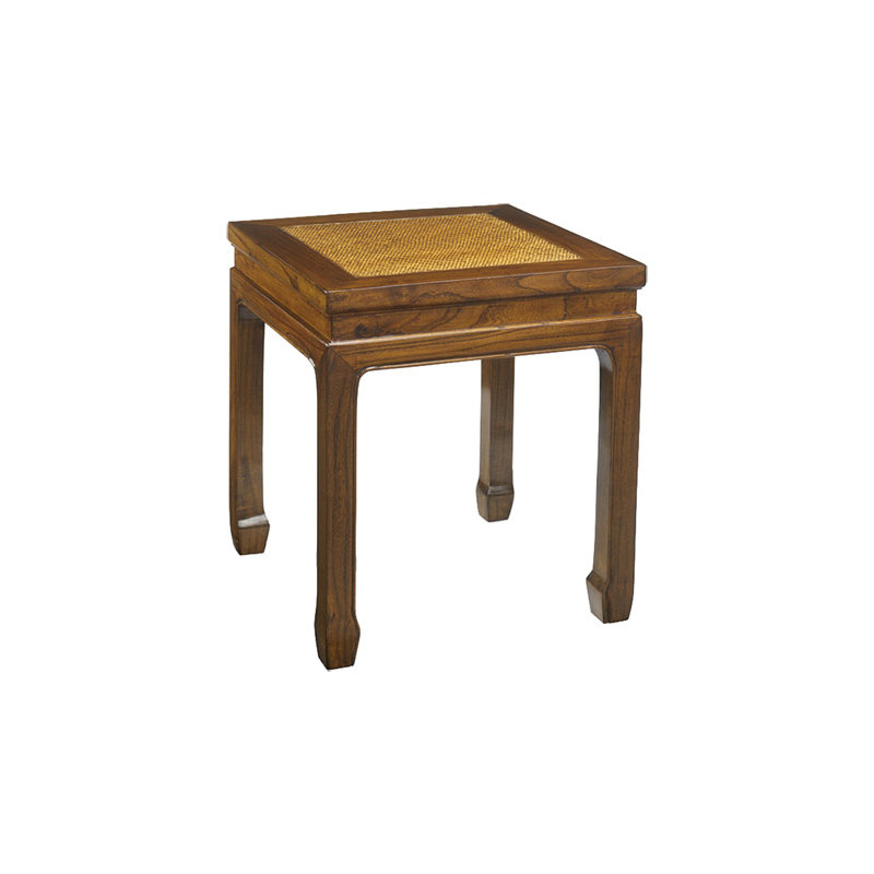 Hangzhou Solid Wood Accent Stool, Warm Elm