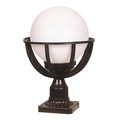 Tête de lanterne câblée noire 1 lumière H 35 cm Sibert