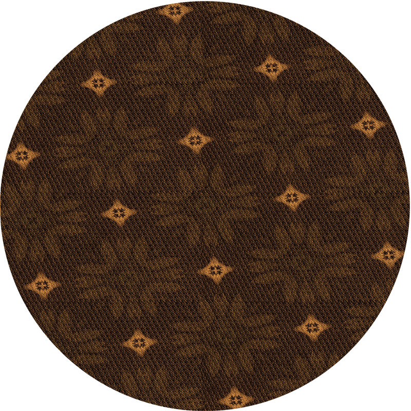 Tapis brun en laine, Rond 8 pi