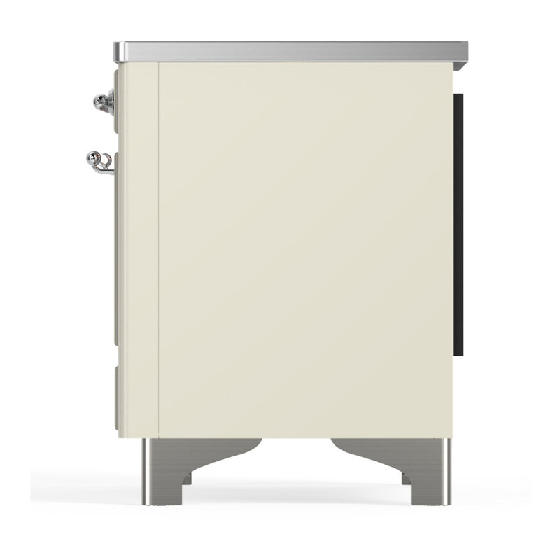Majestic III Series 40 Inch Induction Range with 6 Induction Elements in Stainless Steel (Brass Trim), Antique White, Chrome